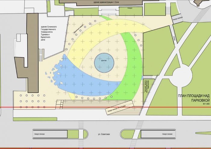 План площади у Администрации города Сочи