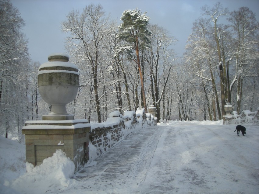 Готическая капелла в Петергофе зимой