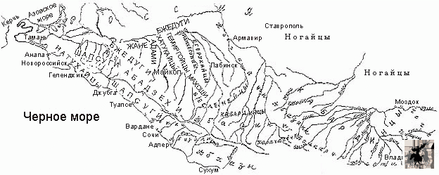Карта кабардинская