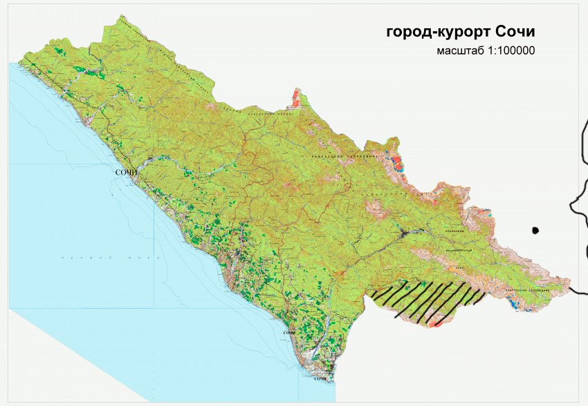 Карта большие сочи