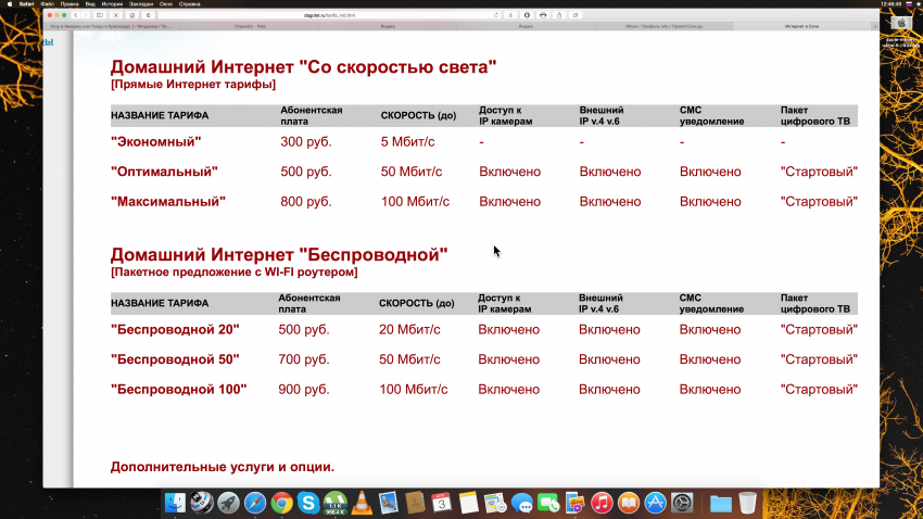 Тарифы домашнего интернета воронеж