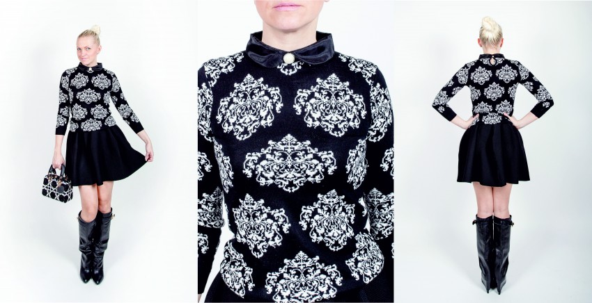 Свитер - 1699 руб. Юбка - 6499 руб. Сумка - 2199 руб. Сапоги - 7799 руб.