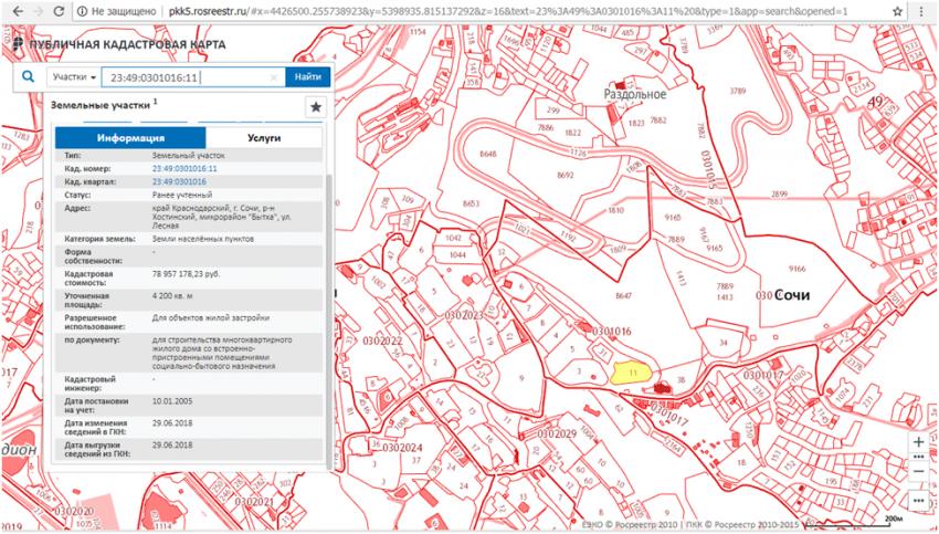 Кадастровая карта публичная сочи лазаревский район на сегодняшний день