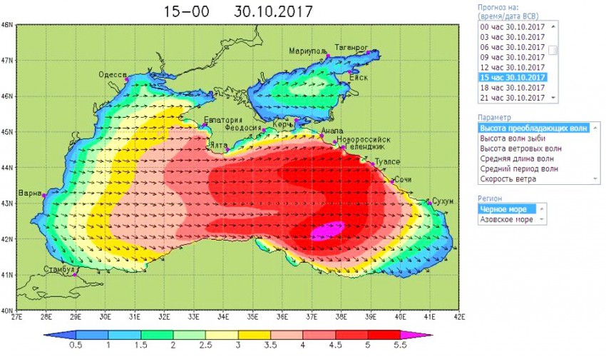 Температура черного моря прогноз