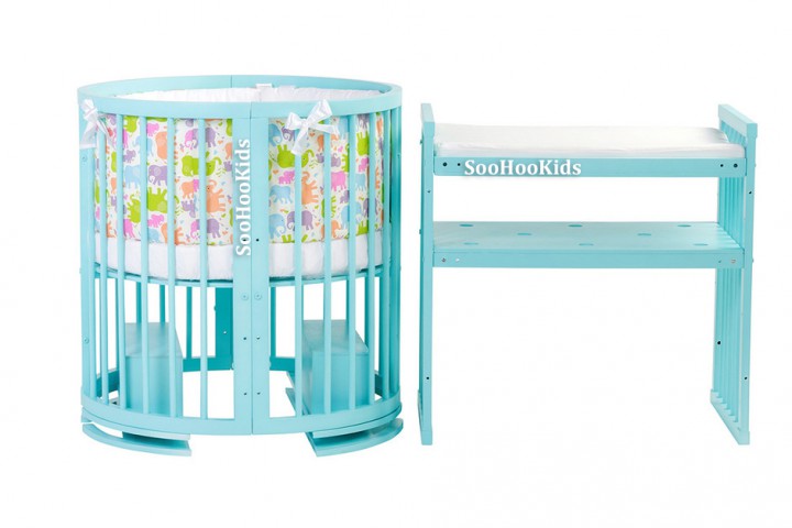 Овальная Детская кроватка - трансформер 8 цветов