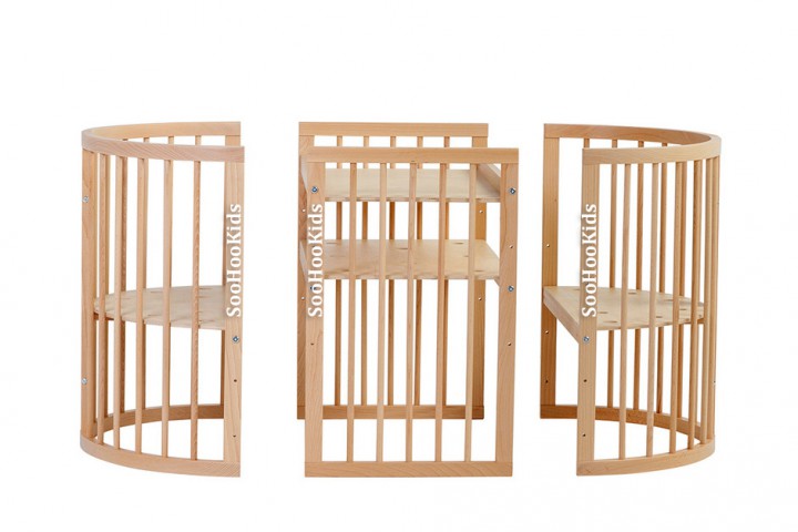 Овальная Детская кроватка - трансформер 8 цветов