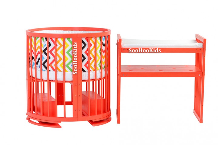 Овальная Детская кроватка - трансформер 8 цветов